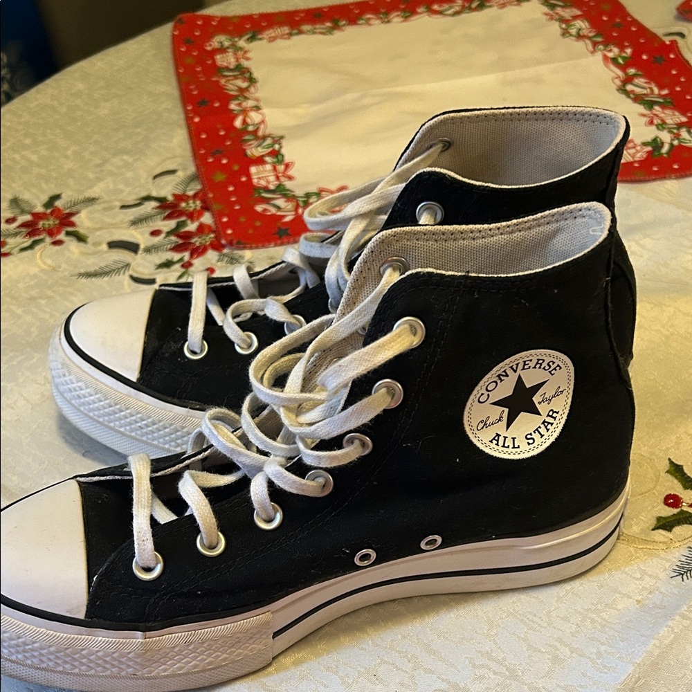 Converse Kids Classic Black and White Sneakers - Picture 3 of 4